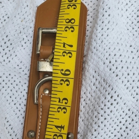 French Connection Vintage Nailhead Wide Leather Belt M/‎ L - Picture 11 of 14